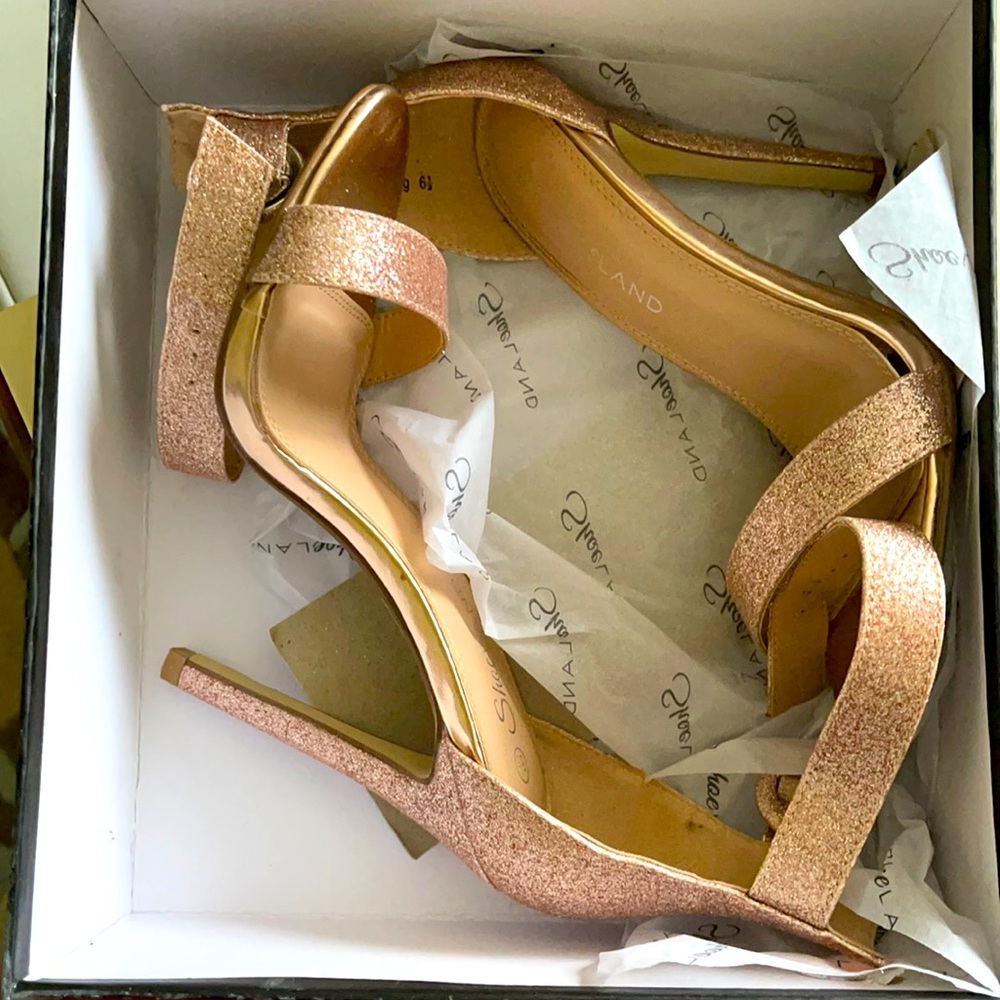 Rose Gold Glitter Heels 6.5